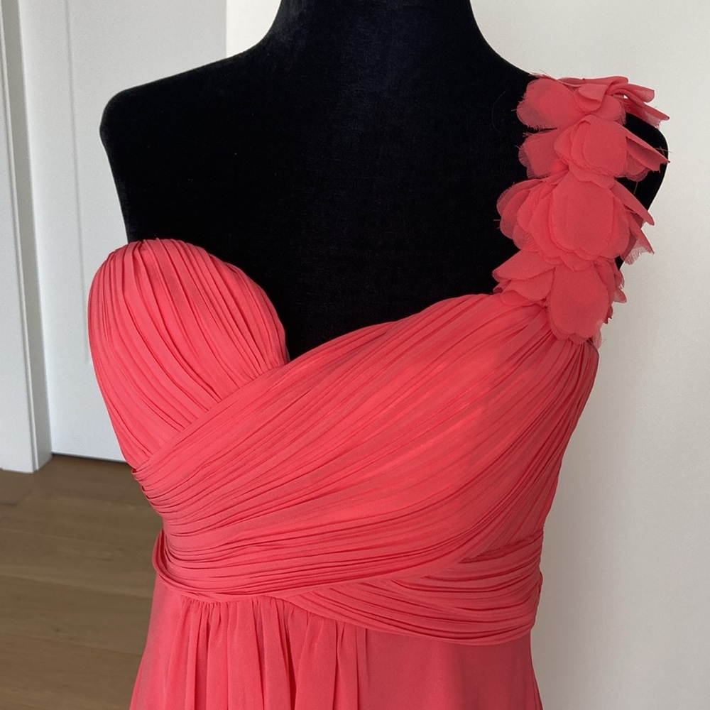 Vintage New Coral One Shoulder Cocktail  Dress - Picture 6 of 12
